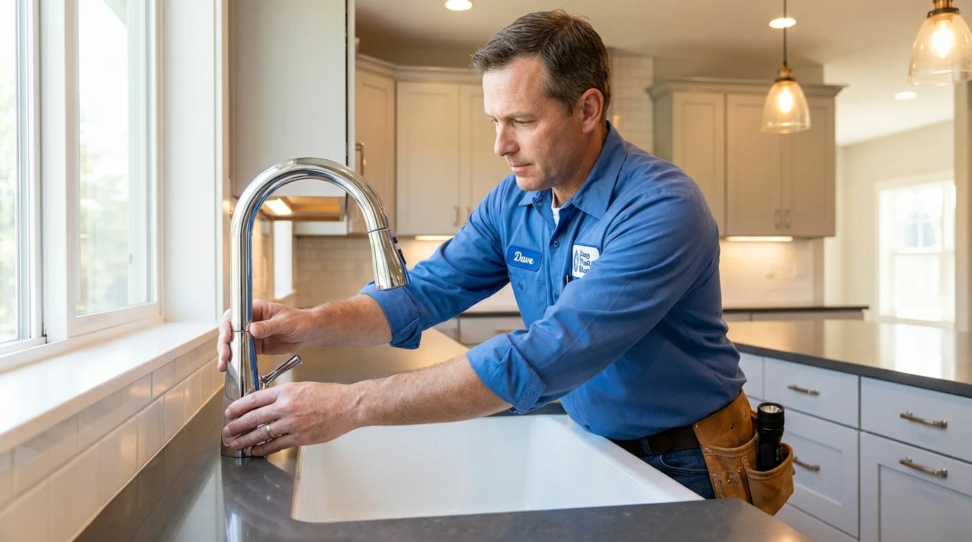 Kitchen faucet installation by Johns Plumbing LLC in White Haven