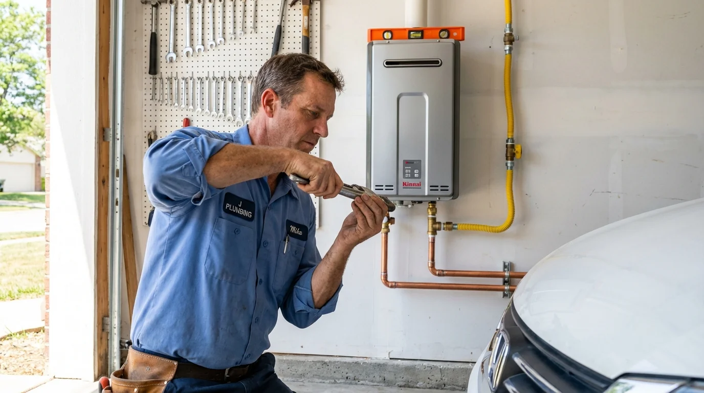 Tankless water heater installation by a Johns Plumbing LLC plumber in White Haven